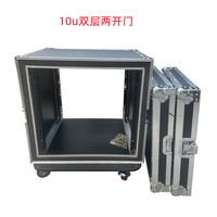 Armoire d'amplificateur à double porte avec roues silencieuses, simple/double couche, 12U/10U, pour l'installation et le stockage d'équipements périphériques d'amplificateur