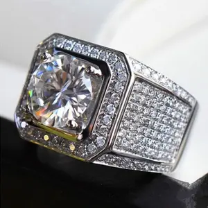 Mannelijk Lab Diamant Edelstenen Ring Sieraden Verloving Trouwband Ringen Voor Mannen Jubileum Cadeau
