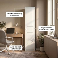 Armoire de rangement de bureau en métal étroite W400mm, facile à assembler et à déplacer pour le bureau à domicile