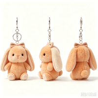 Fabrication sur mesure ODM/OEM de porte-clés en peluche lapin mignon, décoration de sac, vente en gros de jouets en peluche personnalisés