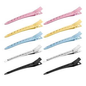 Pince à cheveux bec de canard en métal couleur bonbon, sans pli, volumineuse, pour salon, pour fille, grande taille 9 cm, 9 trous, pour maquillage et cheveux rebelles - Product Image 1