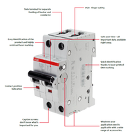Disjoncteur miniature ABB 10KA MCB S200MUC 1P 1A Z 230v AC 110v DC 20000 cycles Interrupteur à bascule