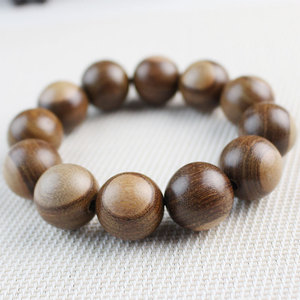 Golden Sandalwood Wood <b>Bracelet</b> 20mm 12 <b>Beads</b> Ethnic Style For <b>Men</b> Gift Jewelry - Product Image 2