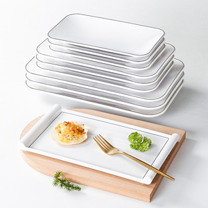 Xiangyuan <b>melamine</b> <b>plates</b>, commercial white rectangular <b>plates</b> for hot pot restaurants, serving dishes, barbecue <b>plates</b>, and - Product Image 2