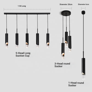 Lampadario a Sospensione LED Moderno in Acrilico e Alluminio, Tubo Lungo, Luce Bianca Calda, per Uso Alberghiero - Product Image 3