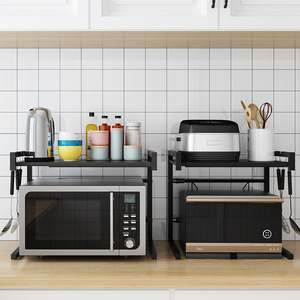 Da cucina in metallo nero desktop retrattile lunghezza estesa <span class=keywords><strong>forno</strong></span> a microonde cremagliera - Product Image 4
