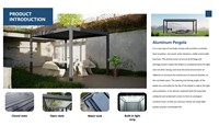 Pergola motorisée à lames orientables CBMMART, pergola extérieure en aluminium, gazebo, pavillon, télécommande, capteur de pluie, pergolas