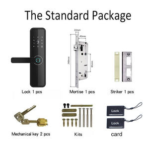 Cerradura Inteligente Antirrobo a Prueba de Agua para Puerta, Cerradura Digital con Teclado, Huella Dactilar y WiFi Tuya Matter para Exteriores, de Aleación de Aluminio para Puertas de Madera - Product Image 3