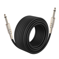 Neues hochwertiges 6,35-mm-PVC-Gitarrenmikrofon-Audiokabel mit Mono-Stecker, vergoldeten Leitern und geflochtener Abschirmung