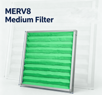 Filtre à poussière à cadre en aluminium à efficacité moyenne, panneau plissé, cadre pliable, utilisation industrielle, taille personnalisée, magasins de détail