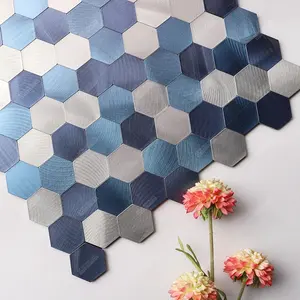 4Mm Có Thể Tháo Rời Dính Chống Thấm Trên PVC Vinyl Copper Hexagon Peel Và Stick Gạch Mosaic Sticker Cho Tường Backsplash Nhà Bếp Phòng Tắm