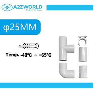 Kit 5 Accessori per Tubi in PVC Rigido e Flessibile da 25mm Morsetto a Scatto + Connettore Lineare a Forma di L e T - Product Image 3