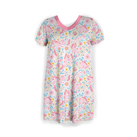 Chemise de nuit pour femme à motif personnalisé Pyjama en bambou Toucher plus doux Robe de nuit à manches courtes pour femme