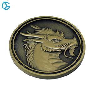 China dragón 3D latón antiguo de Metal Chellenge moneda para recuerdo - Product Image 6
