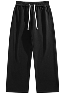 กางเกงวอร์มผู้ชายทรงตรงขากว้างขนาดใหญ่ ย้อมสีแบบ Garment Dyed เอวยางยืด ความสูงระดับกลาง สไตล์ลำลอง ลายทางแบบกำหนดเอง ล้างสีแบบ Acid Wash ชายกางเกงเปิด - Product Image 3