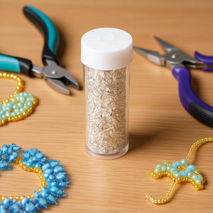 Perline placcate argento Ilan Abalorio da 5 mm per la creazione di gioielli, 12 pezzi per tubo - Product Image 3