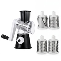 Râpe à pommes de terre rotative manuelle à cinq lames en acier inoxydable, trancheuse à concombre et à carotte multifonctionnelle, exclusive transfrontalière