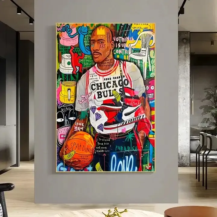 Poster seni Slam Dunk Poster Kobe basket dan Poster cetakan lukisan kanvas seni rumah lukisan dinding Cuadros untuk ruang tamu