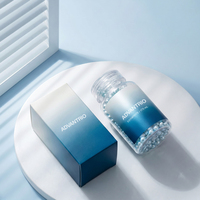 Nouvelles bouteilles de suppléments en plastique PET bleu cobalt de 150 cc, fabricant en Chine, service de boîte personnalisée avec étiquette