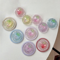 Soporte magnético universal para teléfono móvil con diseño de fresa, perlas epoxi y brillantina, accesorio para chicas a la moda.