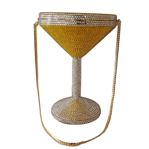 Pochette de soirée tendance pour femme en forme de gobelet scintillant avec pierres précieuses et strass, sac à main pour invitées de mariage - Product Image 5