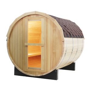 High <b>Quality</b> Red Cedar Traditional Outdoor Sauna Room 6 Person Barrel Sauna - Product Image 5
