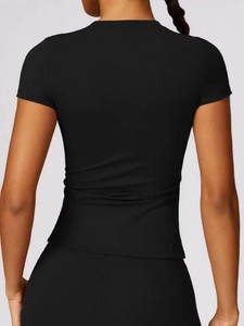 Abbigliamento Yoga di Marca Famosa per Donne, T-shirt Traspirante Aderente a Maniche Regolari per Allenamento Pilates - Product Image 4