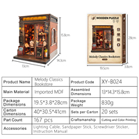 Rak Buku Miniatur Model DIY Terlaris: Nook 3D Wooden Puzzle Book Nook Kit Sempurna Sebagai Hadiah