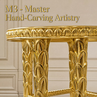 Ensemble de meubles de salon Royal Gold, canapé capitonné sculpté à la main pour l'intérieur d'une villa de luxe