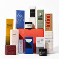Boîtes d'emballage de maquillage écologiques avec pelliculage mat, cartons pliables pour rouge à lèvres, mascara, fond de teint, fard à paupières, faible MOQ, OEM, marque privée