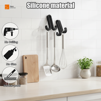 Crochets en silicone souple de qualité supérieure pour porte en verre, crochets en J amovibles à un seul niveau pour porte de douche, pour le rangement des serviettes dans la salle de bain et le salon