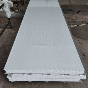 Panneau sandwich en acier à faible coût de 75 <span class=keywords><strong>mm</strong></span>, panneau sandwich en EPS ignifuge, maison préfabriquée, toiture en acier isolée - Product Image 3