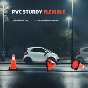 Conos de Tráfico DB de 28x14.3x14.3 Pulgadas, Base con Peso de PVC, Reflectantes, para Seguridad en Estacionamientos - Product Image 4