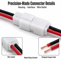 Connecteur d'éclairage LED 2 broches / 3 broches / 4 broches, prise et fiche, câble mâle-femelle avec fils rouge et noir pour luminaire LED
