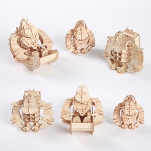Nuevo diseño Tiktok Venta caliente 3D Rompecabezas de madera 001 Animales Modelo Kit Juguete MDF 3D Rompecabezas de madera para adultos - Product Image 3