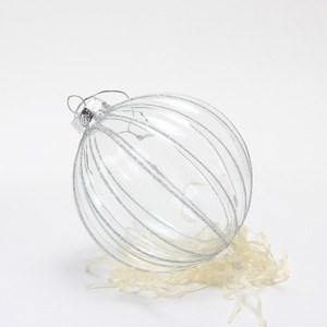 Bán Buôn Hàng Đầu Người Bán Tay Thổi Rõ Ràng Glass Giáng Sinh Bóng Đồ Trang Trí Sang Trọng Trang Trí Treo Thủy Tinh Với Sọc Thân Thiện Với Môi - Product Image 2