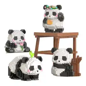 Venta caliente niños regalo Mesa decoración creativa DIY 3D modelo Mini Animal Panda Micro juguetes de bloques de construcción