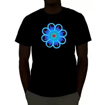 Custom Light up Sound Activated EL Flashing TShirt Led Party Promotion Advertising Animated T-shirt NO MOQ