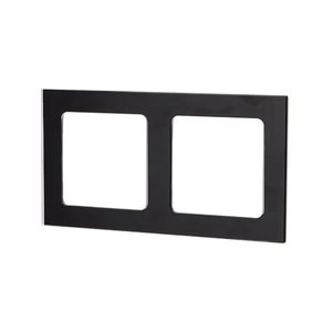 Placa de pared de cristal negro de 2 teclas, diseño elegante, ideal para controlar las luces y optimizar el espacio interior. - Product Image 1