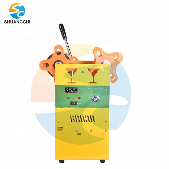 OEM ODM Electric Bubble Tea Sealer Machine High-Speed Manual Hand Press Cup Sealing Boba Tea Cartons Plastic Core Bearing