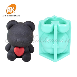 AK Gấu Sáp Nến Khuôn Bánh Trang Trí Nội Thất 3D Silicone Thạch Sô Cô La Khuôn Bánh Ngọt Handmade Hương Thơm Xà Phòng Làm Nguồn Cung Cấp Tự Làm Nhựa Thủ Công - Product Image 4