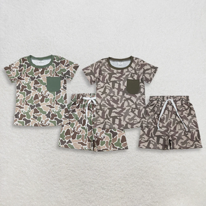 Nouveaux vêtements d'été pour enfants, chemises camouflage avec poches, shorts, ensembles de chasse, vêtements à manches courtes pour bébés garçons, ensembles de vêtements pour enfants - Product Image 1