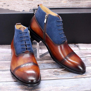 Sh10588a Envío Directo botas de vestir para hombre cuero genuino <span class=keywords><strong>2023</strong></span> invierno con cordones botas <span class=keywords><strong>Chelsea</strong></span> hombres - Product Image 3