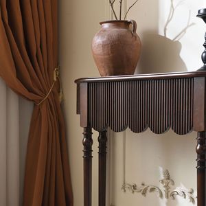 Aoga Furniture American Style Solid Wood Entryway Table Semi <b>Circular</b> Standing Storage <b>Shelf</b> For Living Room - Product Image 1