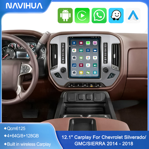 วิทยุติดรถยนต์ระบบ Android 14 รุ่นใหม่ Navihua ขนาด 12.1 นิ้ว พร้อมระบบนำทาง GPS DSP สำหรับ Chevrolet Silverado/GMC/SIERRA ปี 2014-2018 - Product Image 3
