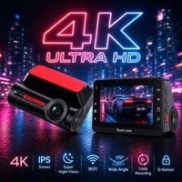 Caméra embarquée 4K double objectif avec WiFi, GPS, vision nocturne, écran IPS 3 pouces, système Type C, batterie 200 mAh, enregistrement en boucle 128 Go