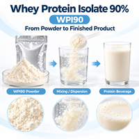 Poudre d'isolat de protéines de lactosérum, WPI 90, Matière première pour complément nutritionnel, Vente en gros usine, OEM disponible