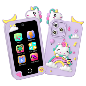 Enfants jeu téléphones jouet éducatif enfants caméra double caméra musique Puzzle jeux sommeil histoires Mini téléphone avec lanière étui en silicone - Product Image 3