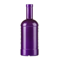 Texture céramique personnalisée Luxe élégant violet foncé vide Logo personnalisé impression liège 500ml 750ml Bouteille de liqueur en verre