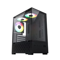 Boîtier de tour de jeu M-ATX/ITX en aluminium noir/blanc, format Mid-Tower, prend en charge les cartes graphiques de 280 mm, USB 3.0, en stock - Vente Flash